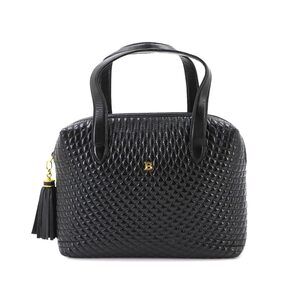 Bally Quilted Handbag, Leather, Black, Gold Hardware